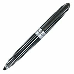 Diplomat Aero Black & Chrome Stripes Rollerball Pen