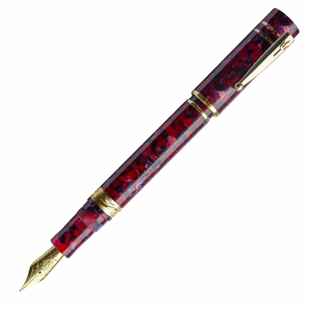 Nettuno 1911 Neos Prometeo Fountain Pen, Red & Blue, Gold Trim, Medium Nib 1 Nettuno 1911 Neos Prometeo Fountain Pen, Red & Blue, Gold Trim, Medium Nib