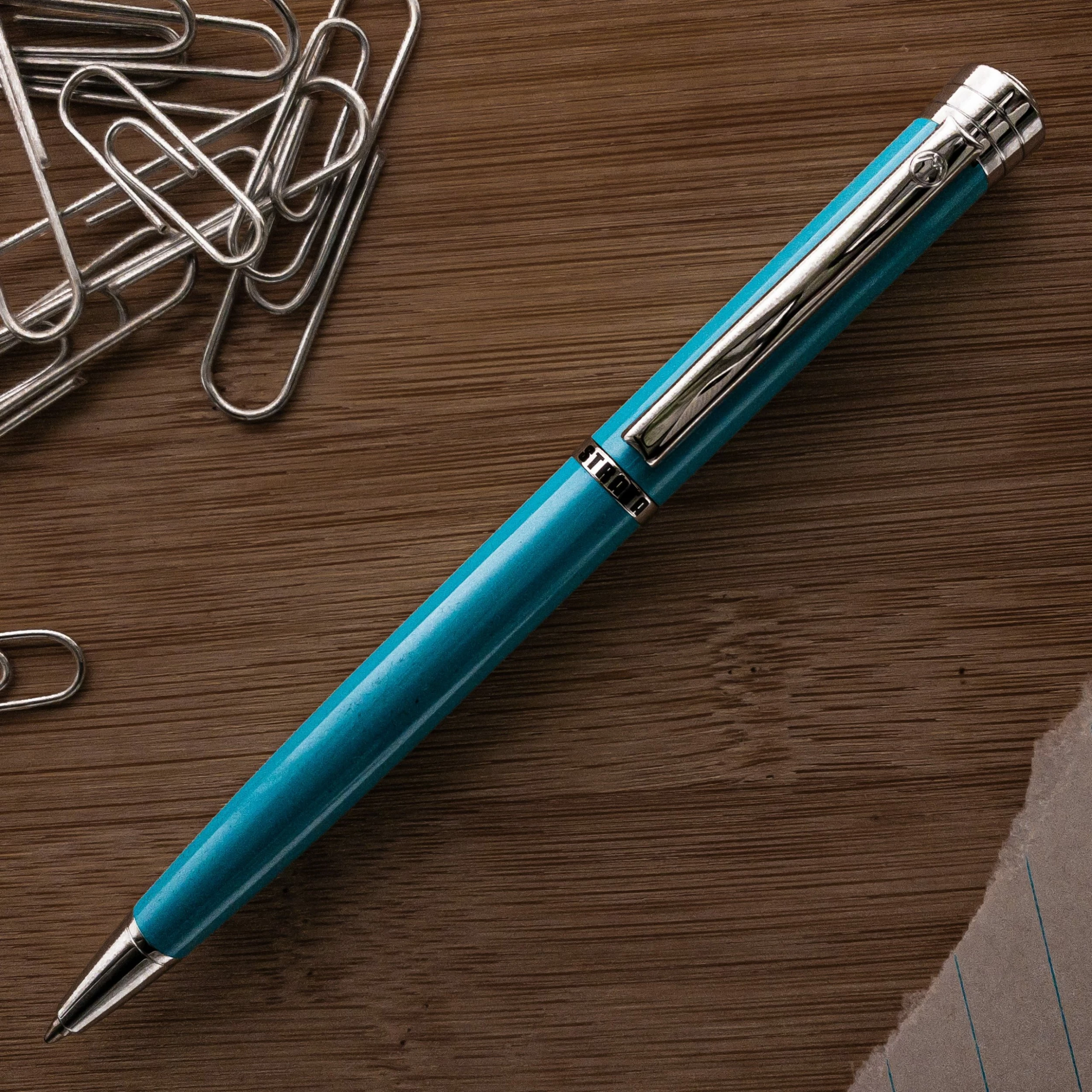 Monteverde Strata Ballpoint Pen, Turquoise & Chrome 1 Monteverde Strata Ballpoint Pen, Turquoise & Chrome