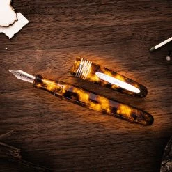 Stipula Limited Edition Facetted Fountain Pen, Wild Honey, 14K Gold Nib