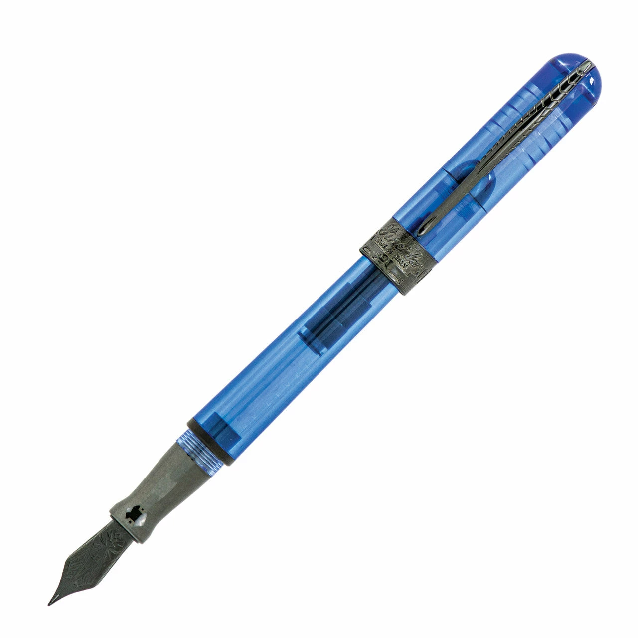 Pineider Avatar UR Demo Black Fountain Pen, Ice Blue 1 Pineider Avatar UR Demo Black Fountain Pen, Ice Blue
