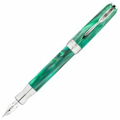 Pineider La Grande Bellezza Fountain Pen, Malachite Green, 14K Gold Nib, Medium