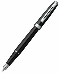 Sheaffer Prelude Fountain Pen, Black Lacquer & Nickel Plate, Medium Nib