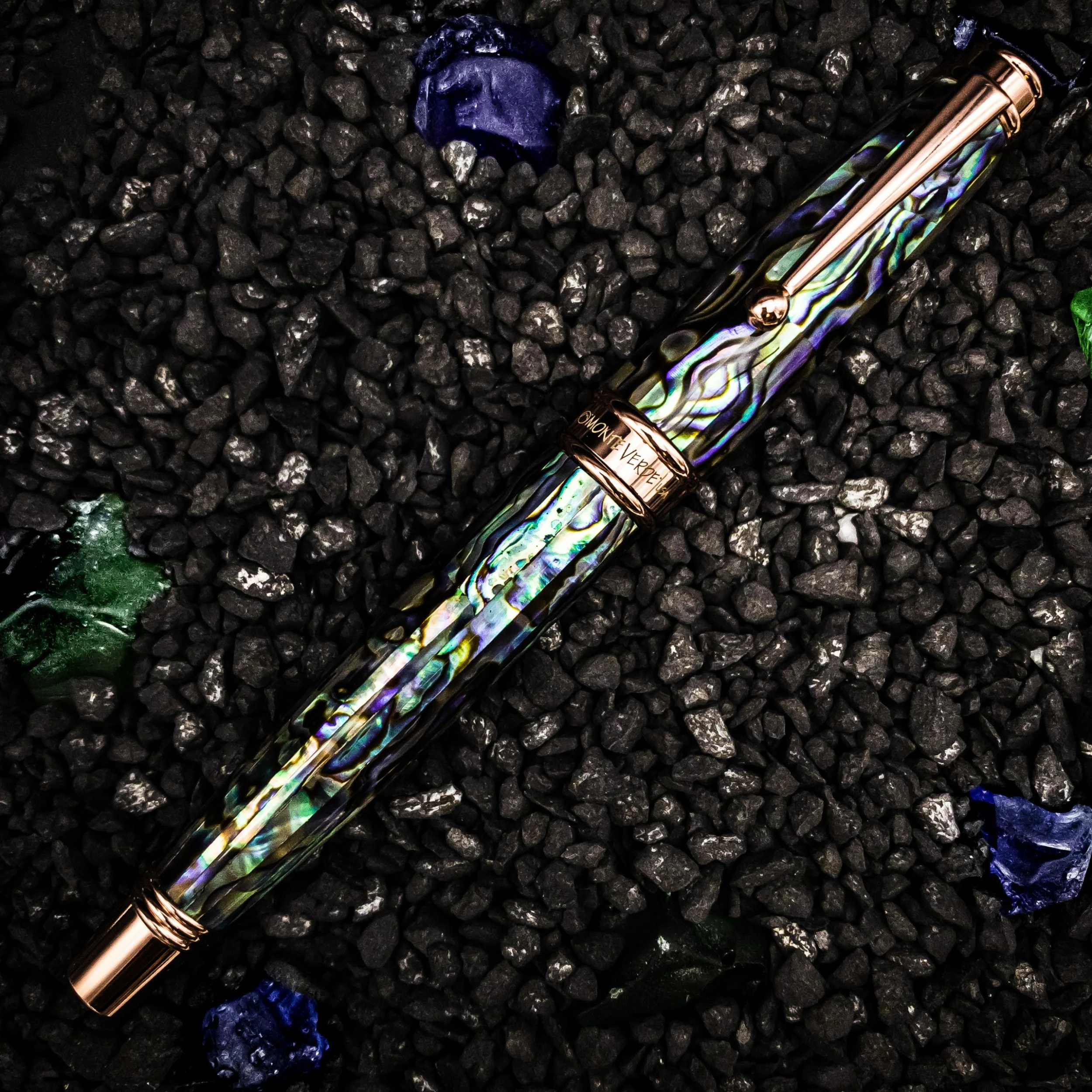 Monteverde Invincia Limited Edition Abalone Shell Fountain Pen, Rose Gold Trim 2 Monteverde Invincia Limited Edition Abalone Shell Fountain Pen, Rose Gold Trim - Image 2