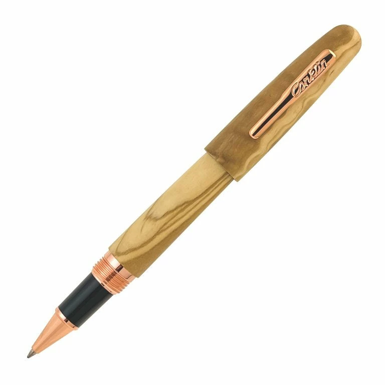 Conklin All American Limited Edition Olive Wood Rollerball Pen, Rose Gold Trim 1 Conklin All American Limited Edition Olive Wood Rollerball Pen, Rose Gold Trim