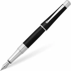Cross® Cross Beverly Fountain Pen, Black Lacquer & Chrome, Medium Nib