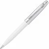 Sheaffer 100 Ballpoint Pen, White Lacquer & Brushed Chrome