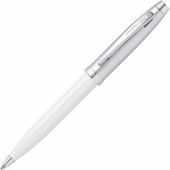 Sheaffer 100 Ballpoint Pen, White Lacquer & Brushed Chrome