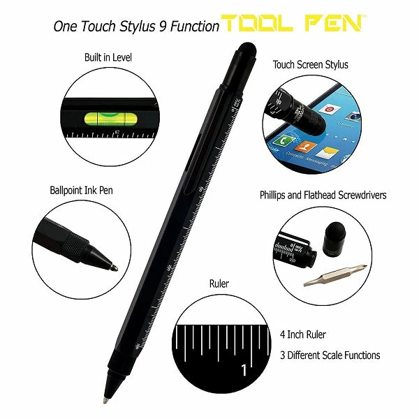 Monteverde 9 In 1 One Touch Tool Ballpoint Pen & Stylus, Black 2 Monteverde 9 In 1 One Touch Tool Ballpoint Pen & Stylus, Black - Image 2