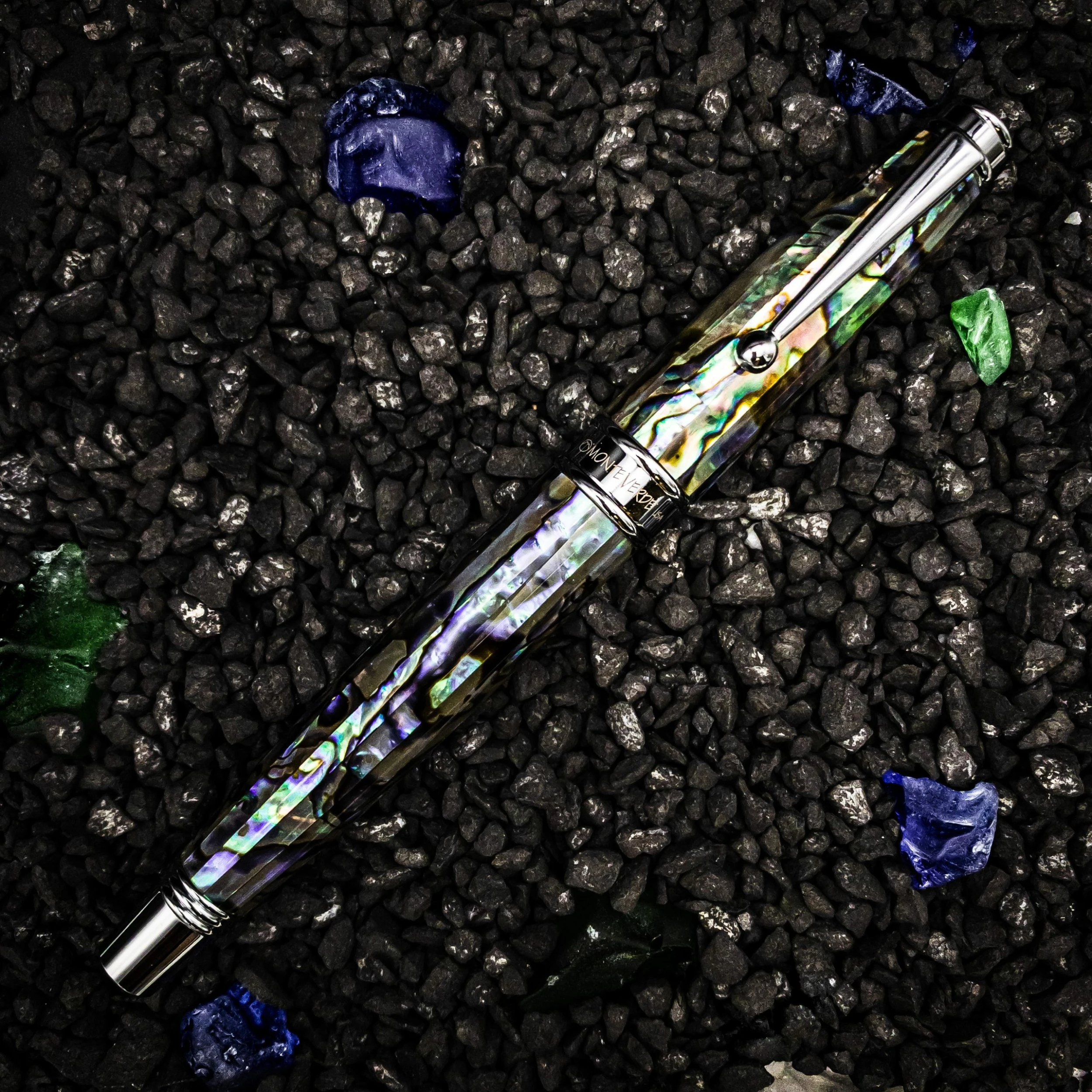 Monteverde Invincia Limited Edition Abalone Shell Fountain Pen, Chrome Trim 2 Monteverde Invincia Limited Edition Abalone Shell Fountain Pen, Chrome Trim - Image 2