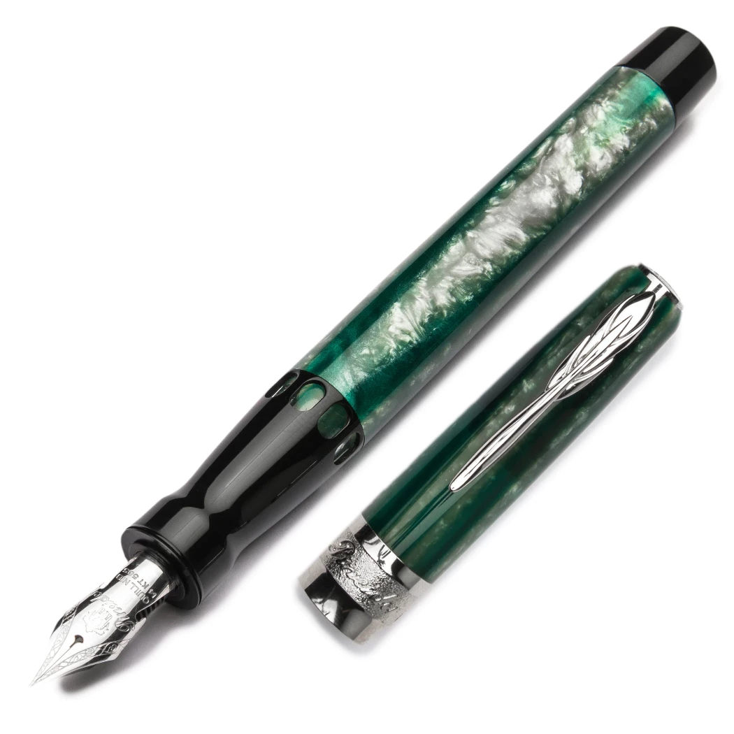 Pineider Arco Desert Beetle Fountain Pen, 14k Nib, Green & Black 1 Pineider Arco Desert Beetle Fountain Pen, 14k Nib, Green & Black