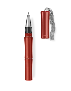 Tibaldi Bamboo Lipstick Red Resin Rollerball Pen