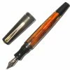 Maiora Impronte, Black & Orange, Oversized Fountain Pen, Stub Nib