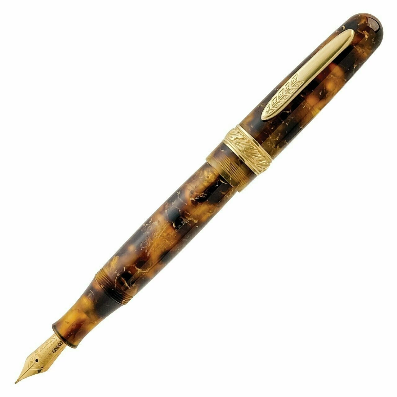 Stipula Etruria Wild Honey Resin Fountain Pen, Gold Accents 1 Stipula Etruria Wild Honey Resin Fountain Pen, Gold Accents