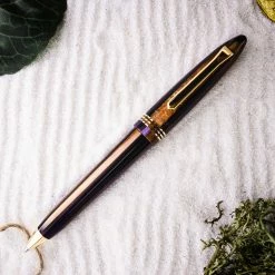 Tibaldi Bononia Seilan Purple Resin Ballpoint Pen, Gold Trim