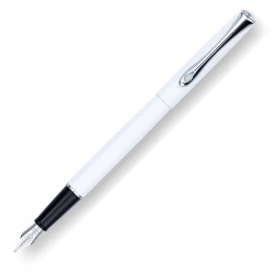 Diplomat Traveller Fountain Pen, Snow White & Chrome