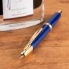 Pilot Vanishing Point Retractable Fountain Pen, Blue & Gold