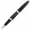 Diplomat Aero Black & Chrome Stripes Fountain Pen
