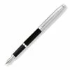 Cross® Cross Century II Engraved Tuxedo Chrome & Black Fountain Pen, Medium Nib