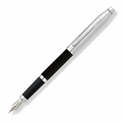 Cross® Cross Century II Engraved Tuxedo Chrome & Black Fountain Pen, Medium Nib 1 Cross® Cross Century II Engraved Tuxedo Chrome & Black Fountain Pen, Medium Nib