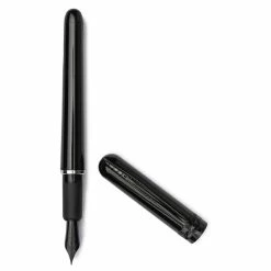 Pineider Avatar Fountain Pen, Gloss Black W/ Black Trim, Fine Nib