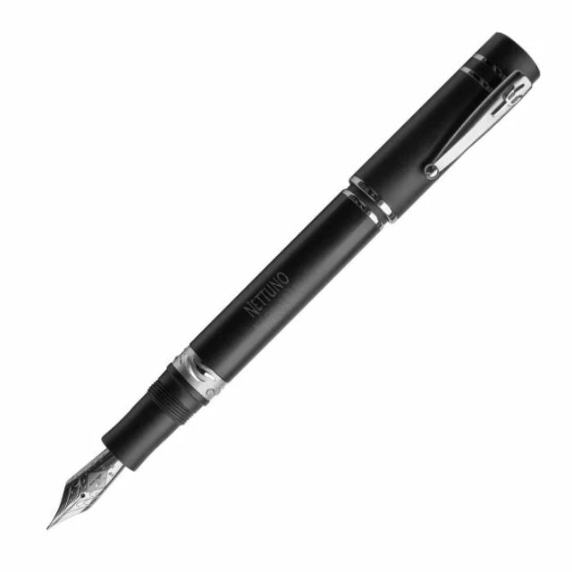 Nettuno 1911 Neos Adone Fountain Pen, Matte Black & Palladium, Fine Nib 1 Nettuno 1911 Neos Adone Fountain Pen, Matte Black & Palladium, Fine Nib