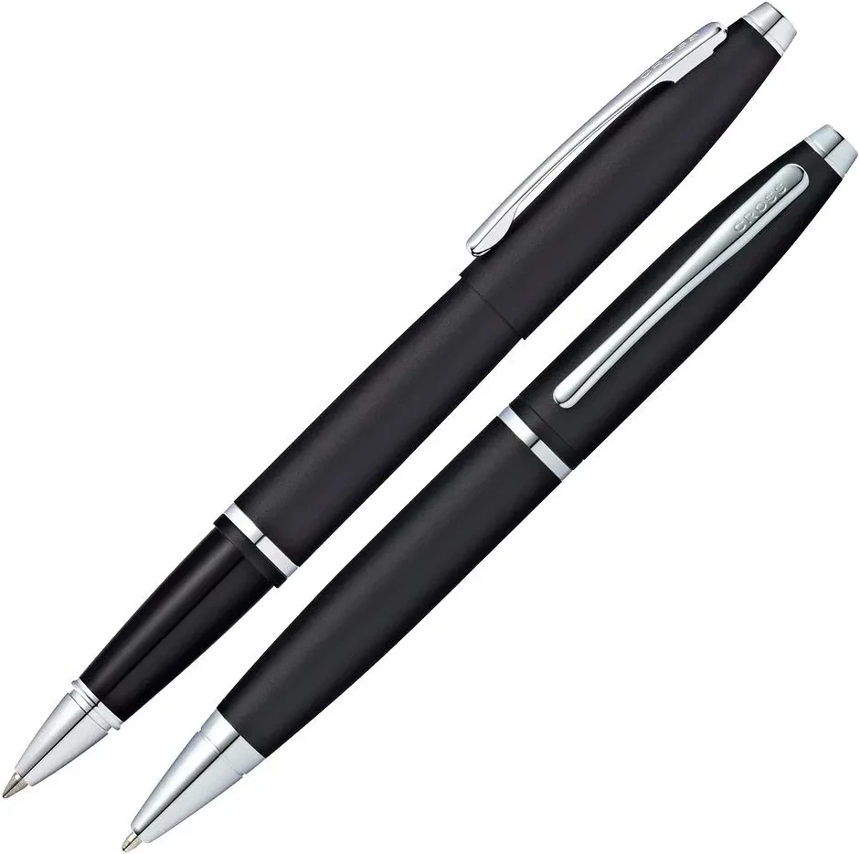 Cross® Cross Calais Rollerball & Ballpoint Pen Set, Black & Chrome 1 Cross® Cross Calais Rollerball & Ballpoint Pen Set, Black & Chrome