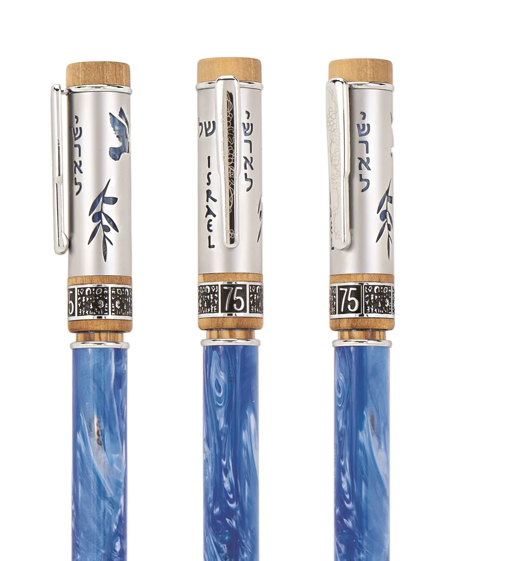 Conklin Israel 75th Anniversary Limited Edition Fountain Pen & Ink Bottle Set, Solid Gold Nib 3 Conklin Israel 75th Anniversary Limited Edition Fountain Pen & Ink Bottle Set, Solid Gold Nib - Image 3