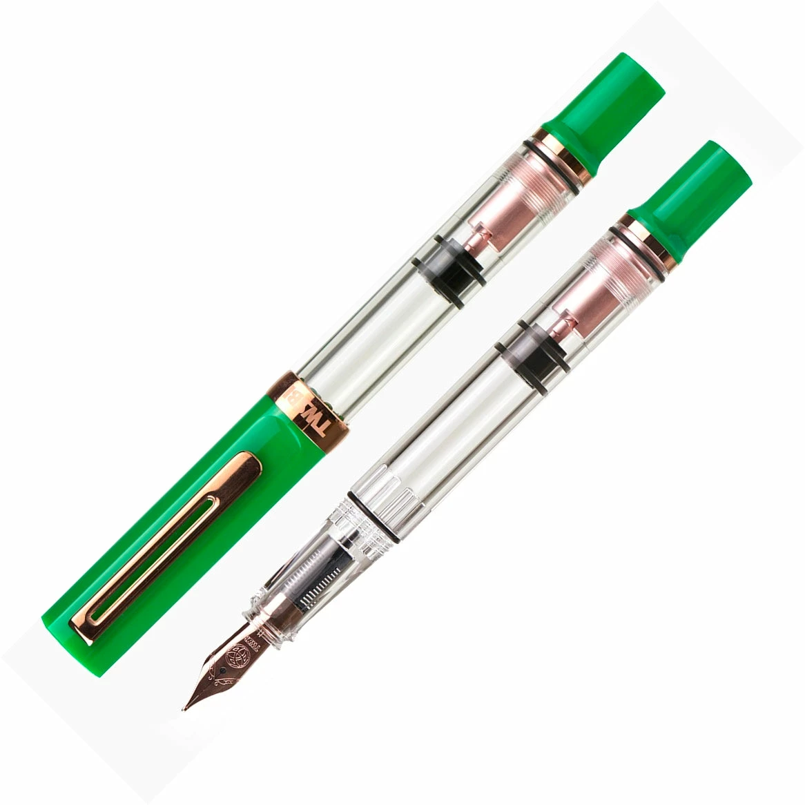 TWSBI ECO-T Fountain Pen & Ink Bottle Set, Royal Green & Rose Gold 1 TWSBI ECO-T Fountain Pen & Ink Bottle Set, Royal Green & Rose Gold