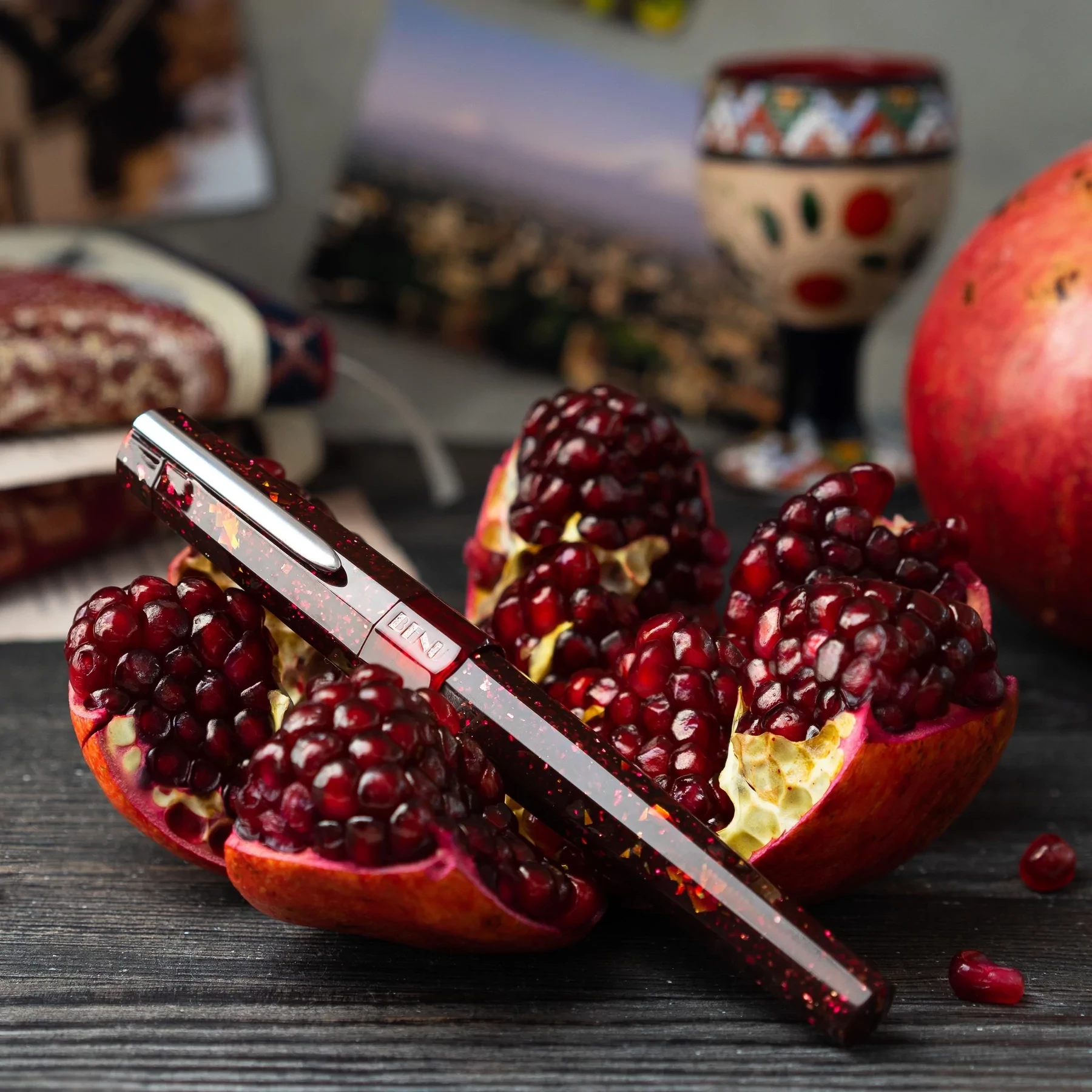 Benu Euphoria Armenian Limited Edition Fountain Pen, Pomegranate Wine 2 Benu Euphoria Armenian Limited Edition Fountain Pen, Pomegranate Wine - Image 2