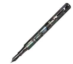 Monteverde Regatta Black Mother Of Pearl Fountain Pen, Gunmetal Trim