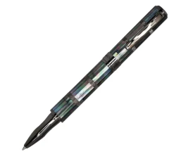 Monteverde Regatta Black Mother Of Pearl Rollerball Pen, Gunmetal Trim