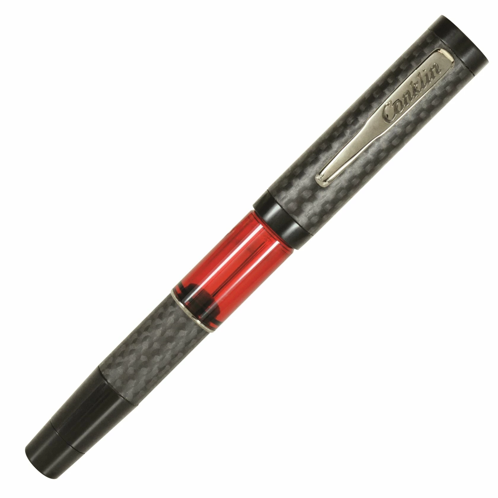 Conklin Carbon Fiber Stealth Word Gauge Fountain Pen, Red 1 Conklin Carbon Fiber Stealth Word Gauge Fountain Pen, Red