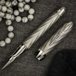 Pineider Jewelers Matrix Limited Edition Sterling Silver Rollerball Pen, Palladium Plated