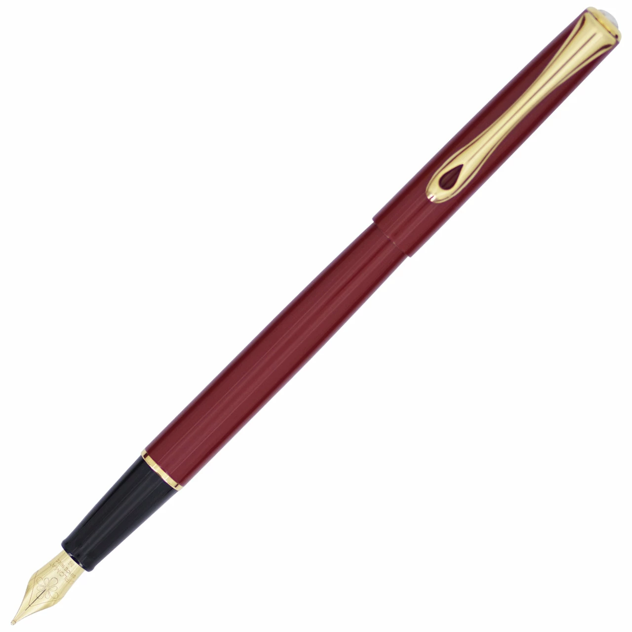 Diplomat Traveller Dark Red & Gold Fountain Pen 1 Diplomat Traveller Dark Red & Gold Fountain Pen