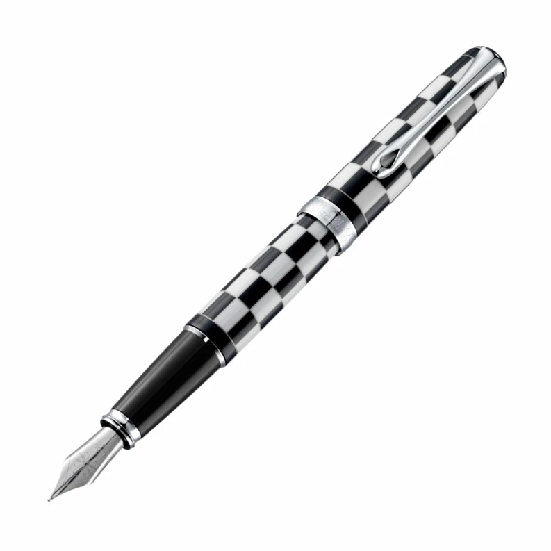 Diplomat Excellence A Plus Rome Black & White Fountain Pen, Fine Nib 1 Diplomat Excellence A Plus Rome Black & White Fountain Pen, Fine Nib