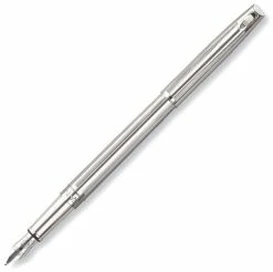 Caran D'Ache Madison Cisele Silver & Rhodium Plated Fountain Pen, Medium 18K Gold Nib